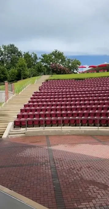 Brick plaza at an outdoor amphitheater, LaGrange, GA